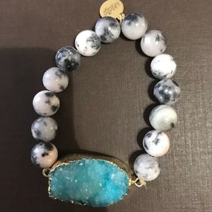 Blue druzy bracelet